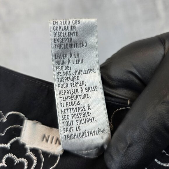 Nine West Skirt Womens Medium Black White Floral Pleated A-Line Knee Length - Picture 7 of 7